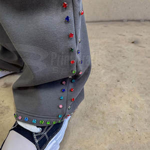 กางเกงวิ่งทรงแบ็กกี้ของผู้ชายกางเกงลำลองดีไซน์ใหม่ประดับพลอยเทียมระบายอากาศ - Product Image 6