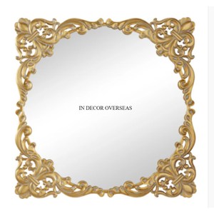 กระจกทรงกลมที่มีกรอบโลหะชุบทองเกรดสูงสำหรับตกแต่งผนังบ้านและโรงแรม - Product Image 1