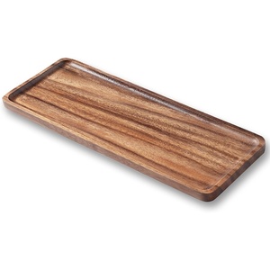 Elegante bandeja de servicio de madera azul de estilo moderno con asas para desayuno café aperitivos fiestas decoración del hogar - Product Image 3
