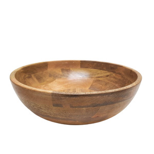 <b>Set</b> of 3 Mango Wood Round Bowl Natural <b>Colour</b> Large Size Salad Bowl for Kitchen & Wedding Decoration Customized - Product Image 1