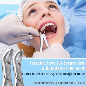 ¡OFERTA ESPECIAL! Juego de fórceps manuales de acero inoxidable para extracción dental, uso profesional, agarre ergonómico, portátil, instrumentos dentales con certificación CE - Product Image 5