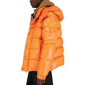 Blouson matelassé brillant personnalisé 2026 avec logo, col montant, 2 poches, motif personnalisé pour l'hiver - Product Image 5