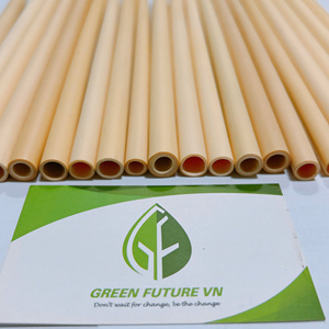 Pailles en bambou naturelles artisanales écologiques zéro déchet, 100 % compostables, sans plastique, réutilisables pour les boissons chaudes et froides - Product Image 1