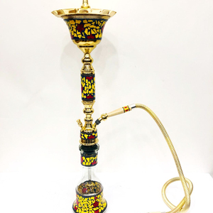 Cachimba de Lujo Chapada en Oro Egipcio con Lacado de Nácar |   Pipa de Shisha Hecha a Mano de Acero Inoxidable para Fumar - Product Image 5