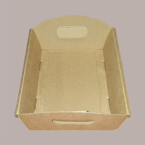 10 Uds medio Rectangular 370x265H100mm cartón marrón liso cesta para envolver regalos de Navidad suministros de vacaciones - Product Image 3