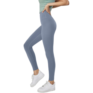 2025 Leggings de Yoga sans couture à la mode pour femmes multicolore taille moyenne pantalon fabricant approvisionnement solide motif vêtements de Yoga - Product Image 3