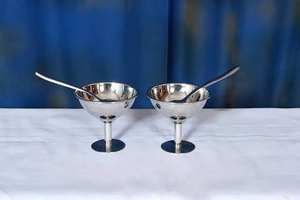 Bol à dessert en acier inoxydable de luxe, coupelle à glace artisanale pour hôtels et décoration intérieure, bol de service en métal de qualité alimentaire - Product Image 3