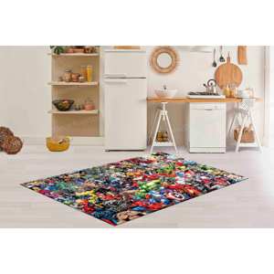 Marvel Heroes Printed Rug - Vibrant Kids Room Rug for <b>Nursery</b> <b>Decor</b>,Luxury Velvet Rug - Product Image 3