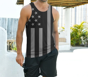 Impresión personalizada al por mayor precio de los hombres Stringer Tank Top Muscle Fitness Gym Wear 100% algodón poliéster Material hombre Tank Tops - Product Image 5