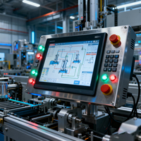 Panel PC Industrial Sin Ventilador de Alta Fiabilidad, Pantalla Táctil Capacitiva de 10 Puntos, Resistente al Agua IP65/IP67 para Equipos CNC