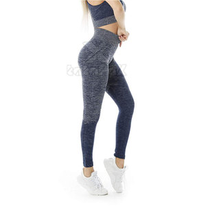 ชุดโยคะเอวสูงสำหรับผู้หญิง ระบายอากาศได้ดี ซับเหงื่อ เป็นมิตรกับสิ่งแวดล้อม ขายส่ง โลโก้ด้านหน้า ชุด 2 ชิ้น ผ้ายืด/ไนลอน ราคาถูก - Product Image 5