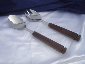 Vantage-Lot de 5 couverts décoratifs uniques en acier inoxydable et en bois, style vintage de qualité supérieure - Product Image 3