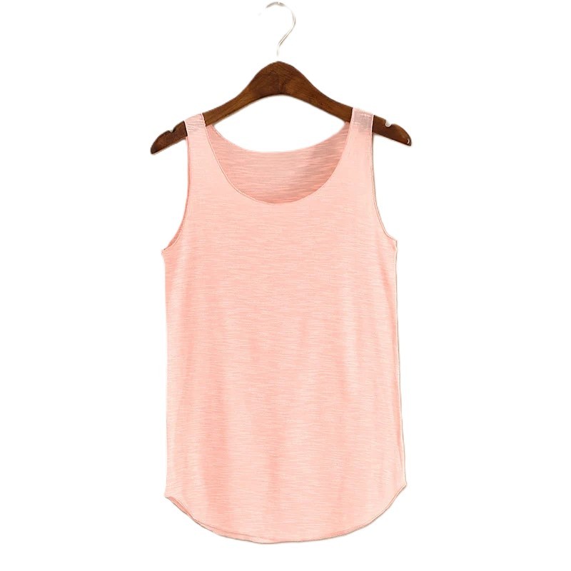 Women's Fashionable Jersey Tank Top Sleeveless Vest Yoga Bra Fitness Clothes with High Waist Design 100% Cotton