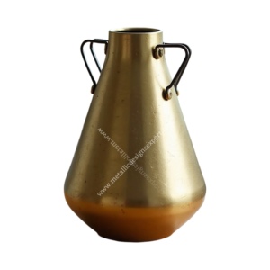 Vase de sol côtier sophistiqué et classique en fer forgé avec larges poignées, pour décoration intérieure, bureau, accent de mariage - Product Image 3