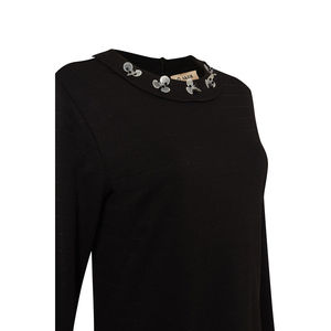 Blusa de Punto con Estampado de Leopardo, Cuello Bordado y Detalle de Botones - Product Image 2
