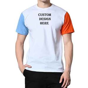 เสื้อยืดโลโก้แบบกำหนดเองสำหรับทุกเพศเสื้อยืดทรงสลิมฟิตแบบมีแขนตัด2สียาวสั้นพิมพ์ลายด้วยตัวเอง - Product Image 1