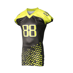 Maillot de football américain personnalisé avec nom d'équipe, uniforme de haute qualité, 100% polyester, manches courtes, vente en gros - Product Image 6