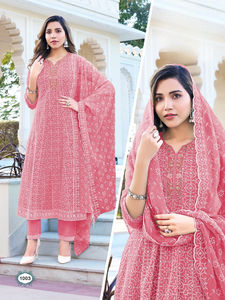 Kurti Formal de Secado Rápido con Pantalón, Diseño Recto para Fiesta, con Bordado Pesado en el Interior - Product Image 5