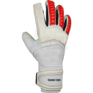 Gants de gardien de but de football professionnels haute performance avec matériau en cuir, paume en latex coupe-vent, sangle de poignet et adhérence antidérapante - Product Image 4