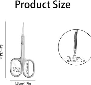 Tijeras para Cutículas de Acero Inoxidable, Tijeras para Uñas con Punta Recta y Afilada, Tijeras de Manicura - Product Image 2