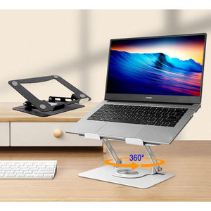 Support pour ordinateur portable en alliage d'aluminium pliable et rotatif à 360°, réglable pour les ordinateurs portables de moins de 17 pouces, utilisation à domicile ou au bureau - Product Image 1