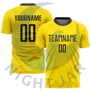 Personalizado de secado rápido amarillo fútbol Jersey conjunto de entrenamiento al por mayor de fútbol uniformes del club para adultos nombre impreso - Product Image 1