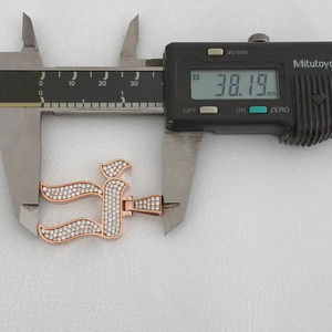 Pendentif en or rose 14 carats avec diamant de laboratoire cultivé VS1, pendentif en hébreu Chai, amulette de luxe, médaillon, pendentifs religieux juifs, breloques de mode - Product Image 2