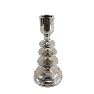 Portavelas de aluminio artesanal con acabado pulido plateado, candelabro de Metal de alta calidad hecho a mano - Product Image 5