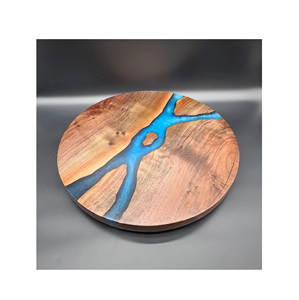 Résine moderne en bois Lazy Susan Server High Standard Tailles précises disponibles à la vente Meilleure plaque de chargeur à vendre - Product Image 2