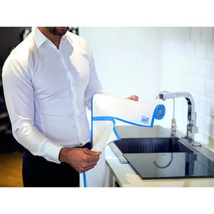 ผ้าฝ้ายม้วนสีขาว 40x64 ซม. ขอบสีน้ำเงิน 10 ชิ้น/ม้วน B2B - Product Image 3