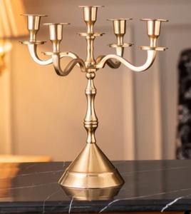 Candélabres en métal couleur cuivre élégants fabriqués à la main à 5 bras de grande taille candélabres de pièce maîtresse fournisseur candélabres en métal les plus vendus - Product Image 2