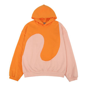 Sweat à capuche épissé en coton épais de haute qualité, mode décontractée, coupe et couture, sweats à capuche personnalisés - Product Image 1