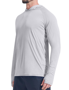 Chemise à capuche de pêche à manches longues et coupe sèche avec LOGO personnalisé Chemise de pêche à séchage rapide Protection UV UPF 50 en polyester durable pour hommes Vêtements - Product Image 3