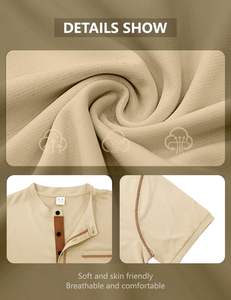 Camisetas caqui de calidad superior para hombre, ropa informal y callejera, tela de punto, marca personalizada y logotipo, camisetas para hombre - Product Image 4