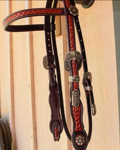 Approvisionnement direct en usine Ranch élégant équitation têtière en cuir usiné à la main Western Tack bride de cheval de l'Inde prix compétitif - Product Image 2