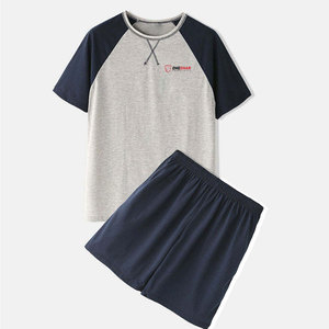 100% Cotton Breathable T-Shirt & Short Set Short Sleeve Lightweight Durable T-Shirt & Shorts Set For Online Sale - Product Image 1