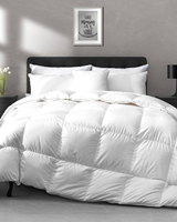 Housse de couette double rayée en satin blanc 300 fils, qualité hôtelière supérieure pour hôtels cinq étoiles, qualité export, directement de l'usine