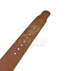 Cinturón de elevación de gimnasio de una sola punta con hebilla fuerte Cinturón de punta única de cuero real para levantamiento de pesas - Product Image 4