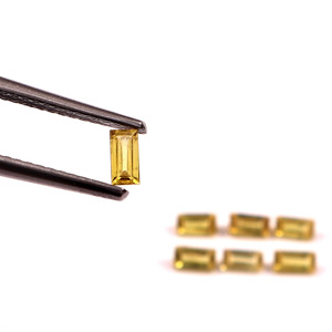 Saphir jaune cultivé en laboratoire, taille baguette 1,5x3mm, facetté, calibré, pierre précieuse lâche certifiée pour la fabrication de bijoux, vente en gros - Product Image 2