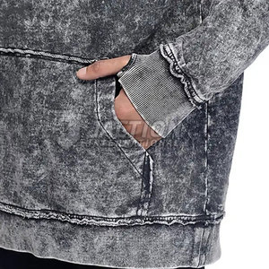 Sudaderas con capucha de lavado ácido básicas de diseño popular para hombres para adultos Ropa de hombre de último diseño Sudadera con capucha ligera - Product Image 3