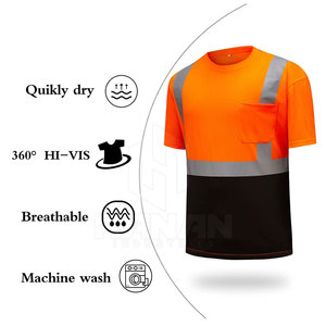 OEM personalizado de alta visibilidad reflectante a prueba de fuego de secado rápido transpirable impermeable seguridad camisetas 100% poliéster ropa de trabajo - Product Image 3