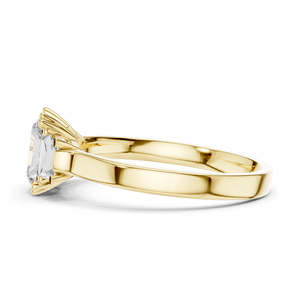 Bague à trois pierres en diamant de laboratoire taille princesse 1,40 carat pour femme, clarté VVS-VS EF, or 18 carats, 14 carats, 10 carats et argent 925, rose - Product Image 4