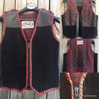 Gilet en cuir véritable personnalisé unisexe avec chaîne de soutiens-gorge gilet de motard d'hiver sans manches pour hommes et femmes