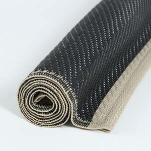 Tapis d'extérieur réversible Netline Home en jute et polypropylène, fabriqué à la machine, noir et beige 1010, lavable pour salon et voyage - Product Image 5