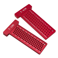 Règle de traçage en alliage d'aluminium pour menuiserie, localisateur métrique en forme de T, jauge de trou, outil de mesure et de traçage, traçoir en T, jauge en T
