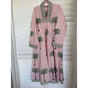 Kaftan de plage marocain vert palmier, élégant cache-maillot de bain - Product Image 1