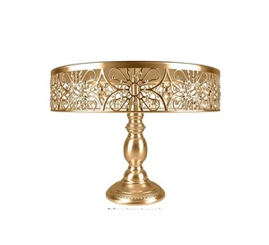 Heavy gauge stainless steel metal <b>cake</b> <b>stand</b> with reinforced structure for secure display of multiple dessert <b>tiers</b> - Product Image 6