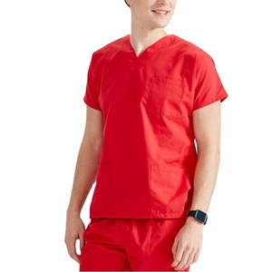 Combinaison de gommage unisexe en polyester spandex élégant vêtements médicaux vêtements de travail de laboratoire pour la chirurgie et les soins infirmiers uniformes d'hôpital ensemble de gommages - Product Image 1