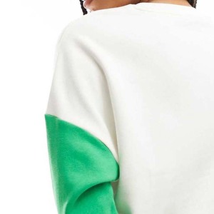 Sudadera de cuello redondo con bloque de color bordado para mujer Panel de bloque de gran tamaño de invierno de poliéster/algodón - Product Image 6