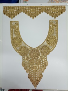 Patchs de cou en filet de dentelle gracieuse avec broderie de fil et de paillettes pour robes saris chemisier robes Kurti-pour vêtements de fantaisie - Product Image 4